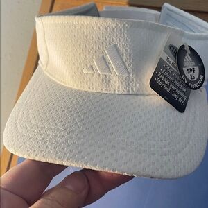 Adidas White SPF Visor